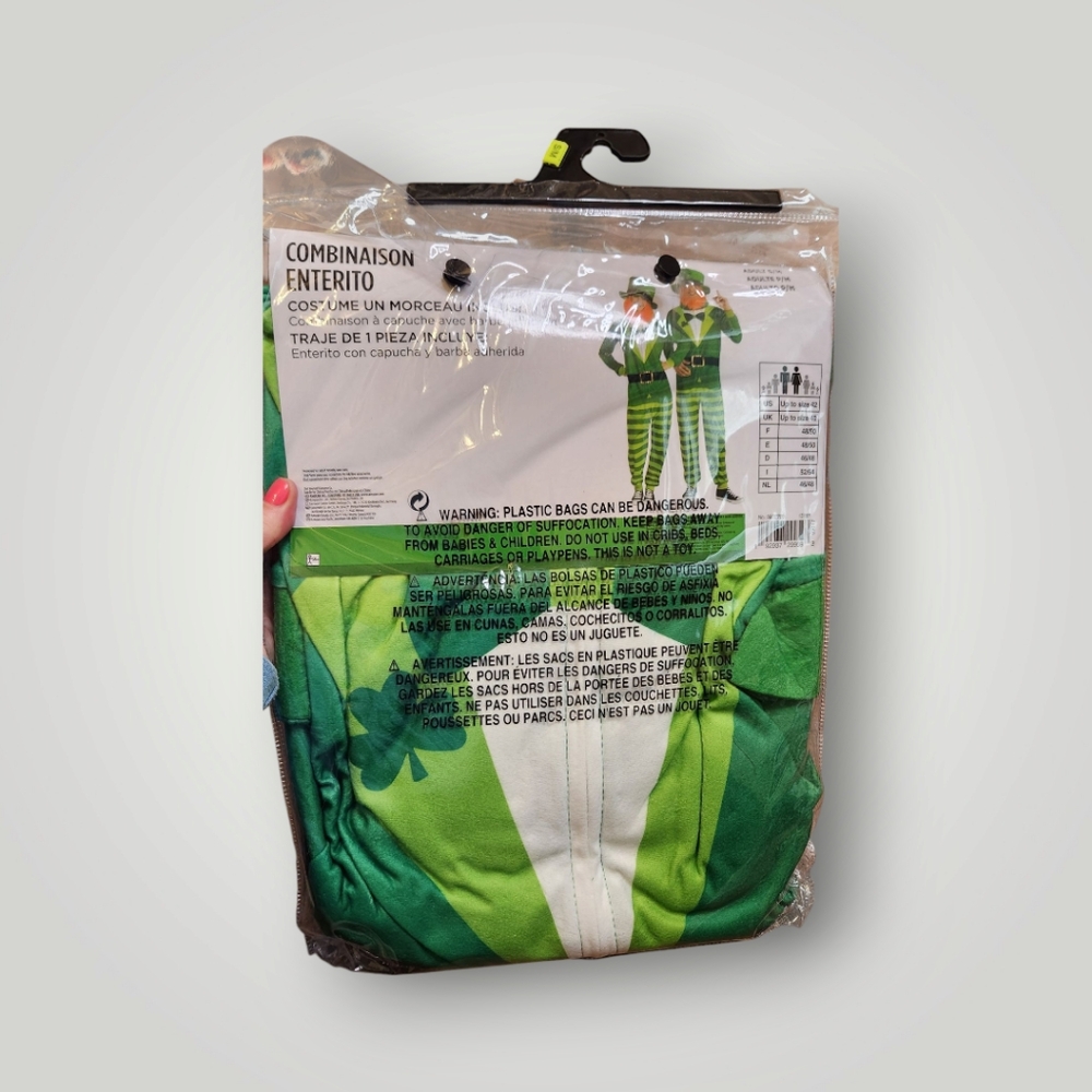 St. Patrick s Day Zipster Green Fits Small Medium Hooded Jumpsuit - Picture 5 of 7